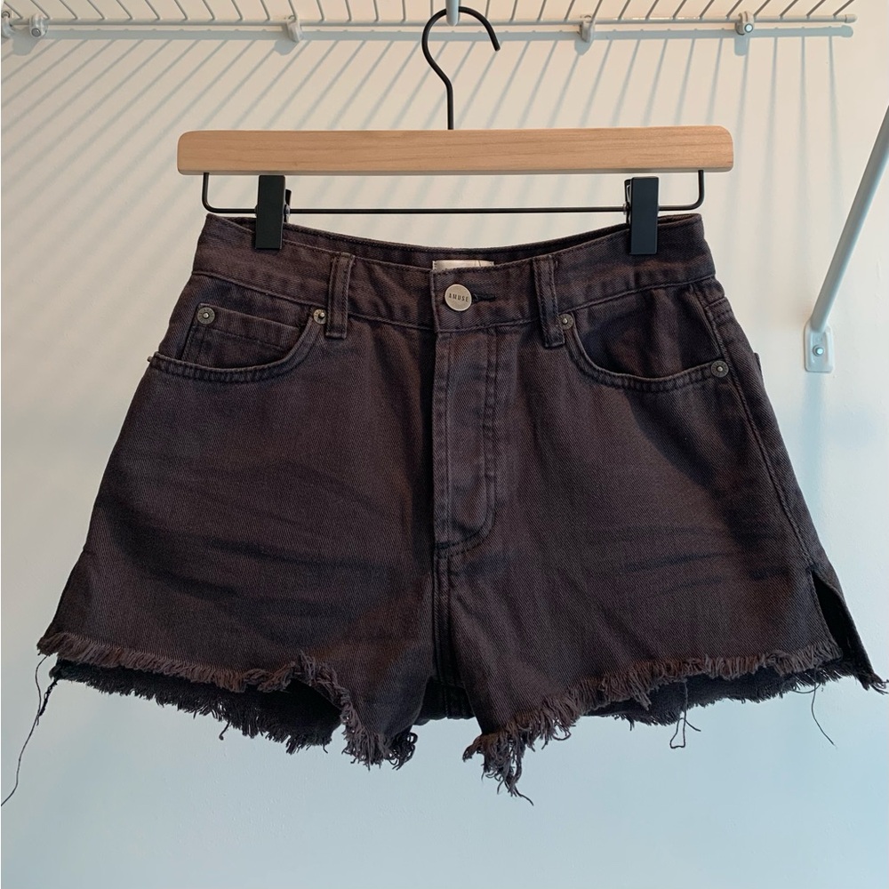 Black jean shorts